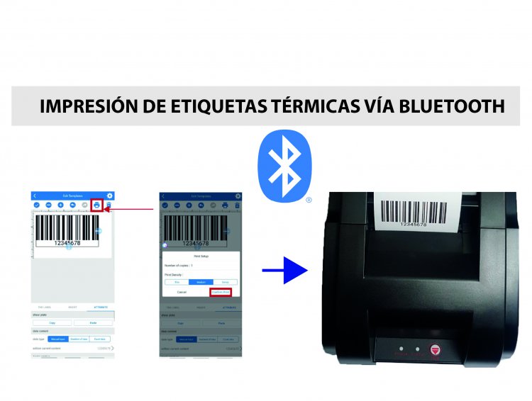 Impresión de etiquetas desde una impresora térmica de 58mm u 80mm vía bluetooth desde el celular